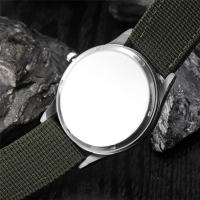 Reloj De Cuarzo Para Hombre Negro Con Correa De Nylon Militar Deportiva Moda Cuadro De Numeros Arábigos Clavija De Hebilla - details 14