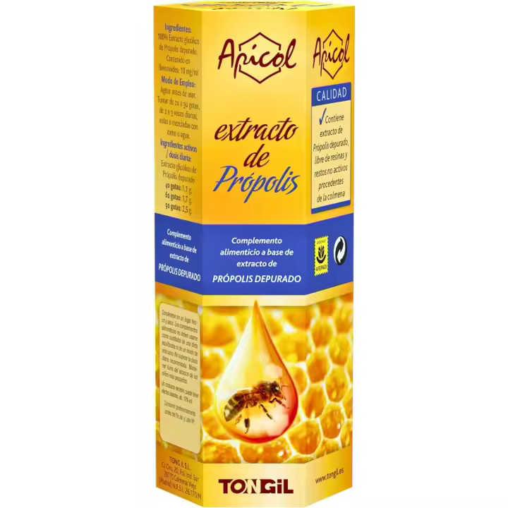 Tongil Propolis 100% Puro Extracto - Propóleo Líquido Natural - Rico en Flavonoides - Sin Resinas - Sin Alérgenos - 60 Ml - 1
