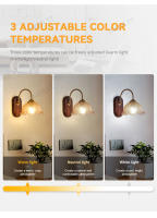Lámpara De Pared Minimalista Nórdica Luz De Dormitorio Lámpara Retro Estadounidense Para Sala De Estar Pasillo Material De Madera Sólida Y Vidrio Transparente - details 3