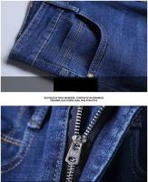 Pantalones De Mezclilla Negra Azul Para Hombre 2025 Primavera Moda Clásica Slim Straight Business Ropa Masculina Denim Pantalones De Mediana Elasticidad Tatting mid Waist Full Length Para Todas Las Estaciones - details 22