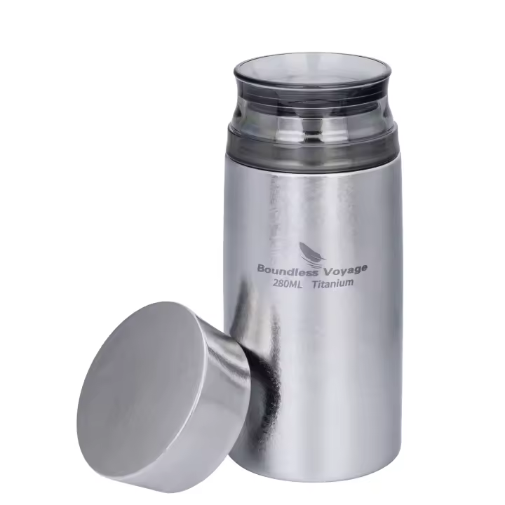 Botella De Viaje Inoxidable Boundless Voyage Ti3014D 280ml Aislada Para Mantener Caliente O Fría Con Manija Portátil Para Coche Y Viajes - 1