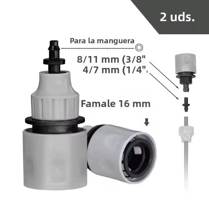 Adaptador De Conexión Rápida Para Riega Jardín Tubo De Riego 1/4'' 3/8'' Conexiones Para Plantas Tubería De Riego Juntas De Tubería - 1
