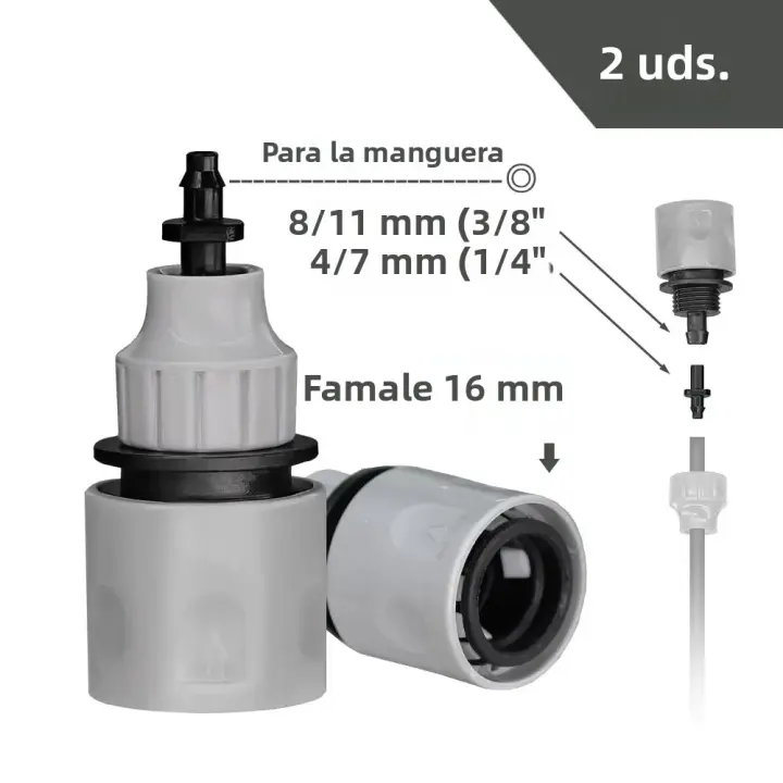 Adaptador De Conexión Rápida Para Riega Jardín Tubo De Riego 1/4'' 3/8'' Conexiones Para Plantas Tubería De Riego Juntas De Tubería - 1