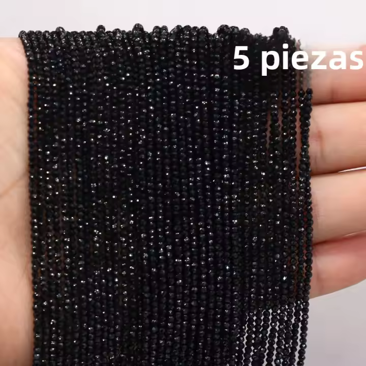 5 Piezas De Piedra Preciosa Semi-preciosa Negra De 2mm Para Joyería DIY Accesorios Para Pulseras Y Collares Regalo Para Mujeres - 1