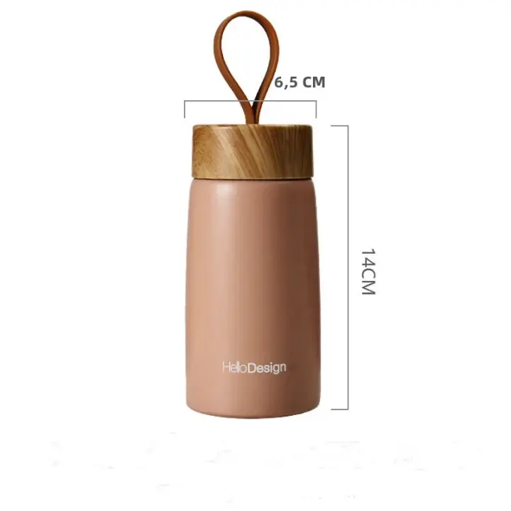 Termo Doble Capa Aislada De Acero Inoxidable 280ml Mini Botella De Agua Con Cuerda Portátil Para Exteriores Y Deportes - 1