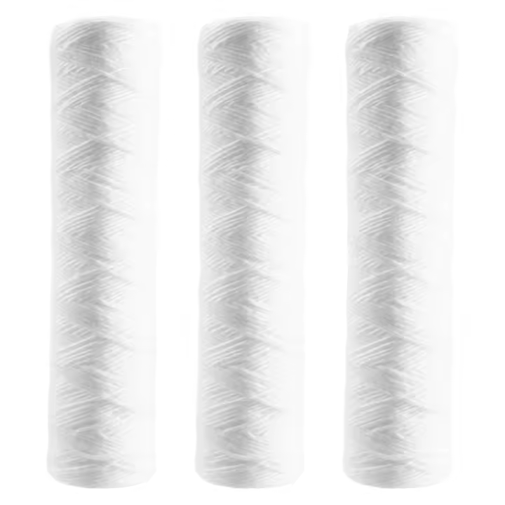 Purificador de agua de 3 piezas, cartucho de filtro de cuerda enrollada de 10 pulgadas, 5 micras, filtro de algodón PP - 1