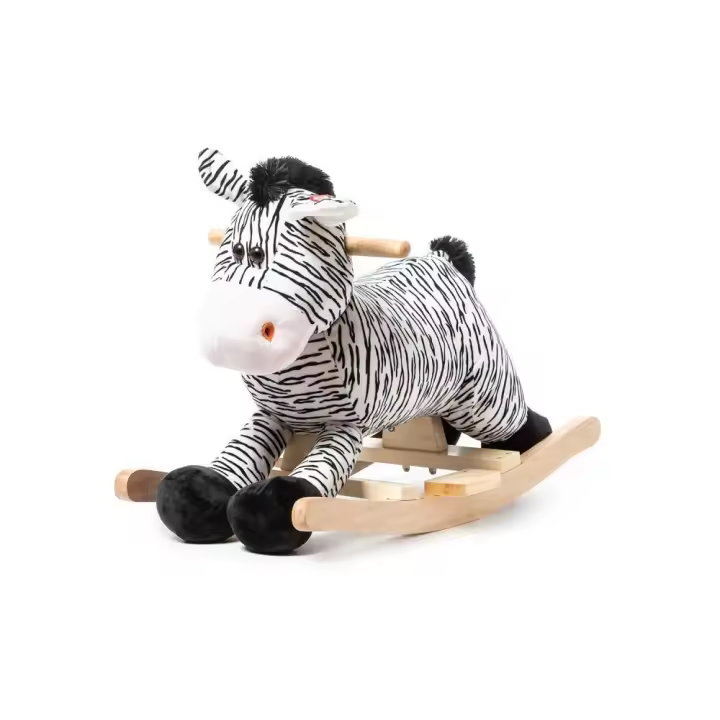 Balancín de madera Cebra,  Balancín de peluche y Madera en Forma de Cebra  blanca y negra para Niños: Juguete tradicional, Seguro y Duradero, Ideal para Desarrollo de la Coordinación y Equilibrio en Pequeños - 1
