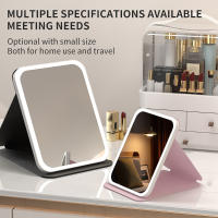 Espejo De Maquillaje LED Dimmable En 3 Colores Con Pantalla Táctil Recargable Para Viajes Y Uso Doméstico Espejo Cosmético Plegable - details 0