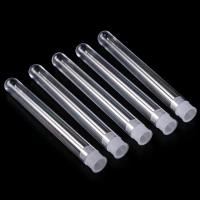 50Pcs Tubos De Prueba De Plástico Transparentes 12x100mm Con Tapa Empuñadura Para Laboratorio Escolar Suministros De Química - details 1