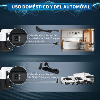 HOMCOM Nevera Compresor Portátil 30,5L Refrigerador de Coche -20℃-20℃ 12 / 24V DC y 100-240V CA con 2 Ruedas Asas y Compartimento Congelador para Camping Viajes 72,6x39x37,3 cm Negro - details 4
