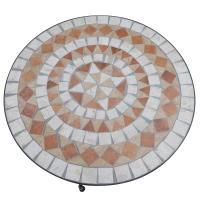 Outsunny Mesa de Jardín Mesa Mosaico Cerámica y Redonda Mesita de Café para Terraza Balcón Φ60x71cm - details 3
