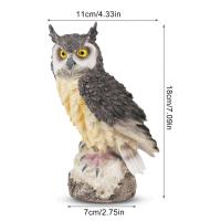 Pájaro espantapájaros Fake búho de Cuernos Repelente Jardín patio protector decoración insulina ornamento - details 3