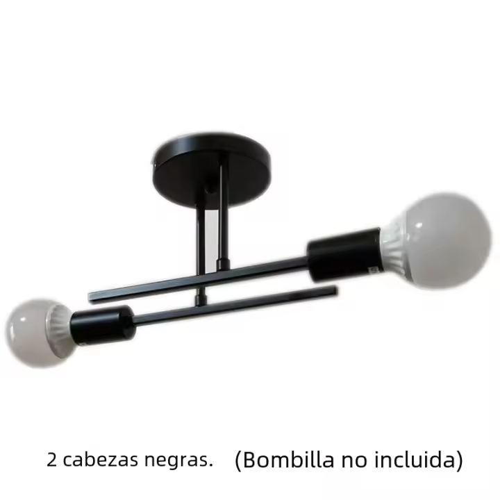 Candelabro Moderno De Techo Semi-Apellado En Negro Iluminación Cerca Del Techo Estilo mid Century Montaje Por Artesanía - 1