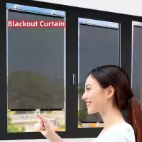 Cortinas De Succión Para Ventanas Sin Perforar Reetrocesible Blackout Para Coche Dormitorio Cocina Oficina Cortina Antirreflejo - details 4