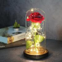 Rosa Eterna De Cristal Con Flores Artificiales Belleza Y El Bestia Regalo Para San Valentín Boda Cumpleaños Decoración - details 0