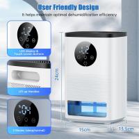 Deshumidificador de 1600 ml, Deshumidificador silencioso de baja humedad de consumo, modo de sueño, apagado automático, cronómetro de 24 horas, descongelación automática, luz de Ambiente doméstico - details 3