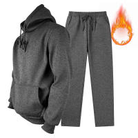 Conjunto De Deporte Casual Para Hombres 2 Piezas Con Capucha De Fleece Outfit De Sudaderas Para Uso Exterior - details 7