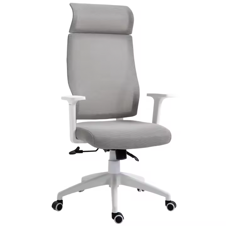 Vinsetto Silla de Oficina Ergonómica Silla de Escritorio Giratoria Ajustable en Altura y Reclinable hasta 120° Bloqueo de Posición 64x61x120,9-128,9 cm - 1