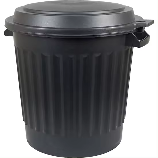 Orework Cubo de Basura 80 L con Tapa para Jardín - Negro - 1