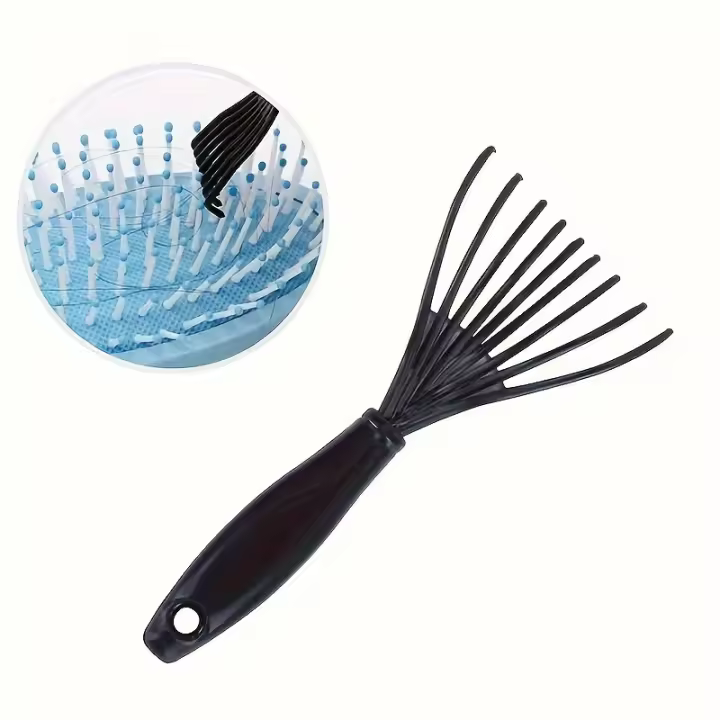 2pcs Mini Peine Y Cepillo De Cabello Con Manija Incorporada Herramienta Limpiadora Accesorios Utensilios De Higiene Personal - 1
