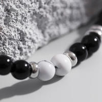 Salircon Pulsera Elástica Para Hombre Moda Hip Hop Con Cuentas De Acrílico Y Vidrio Pulsera De Cuerda Para Fiestas Joyería De Decoración - details 6