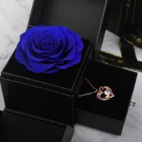 Caja De Joyas Regalo De Día De La Madre Para Mujer Caja De Collar Rosa Artificial Caja De Flores Eterna Para Regalo De San Valentín Decoración De Hogar - details 6