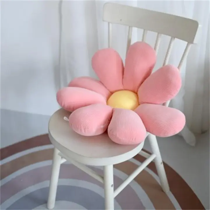 Cojín De Silla De Oficina Con Diseño De Margarita Y Girasol Almohada De Flor Para Sofá Y Ventana Tatami Cojín Redondo De Almohadilla De PU Espuma Y Algodón 100% - 1