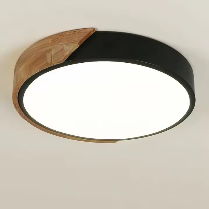 Lámpara de Techo LED de Madera Moderna de 18W Luz Blanca Neutral 4500K - 1