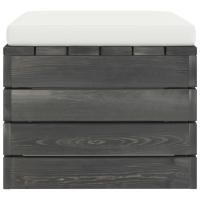 vidaXL Otomanas de palets de jardín 2 pzas cojines madera maciza pino - details 5