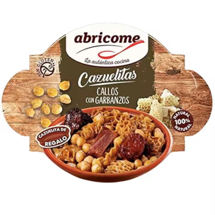 Cazuelita de Callos con Garbanzos Abricome 415g - Incluye Cazuela de Barro - Delicioso Plato Cocinado Listo para Consumir - Alimentos preparados - 1
