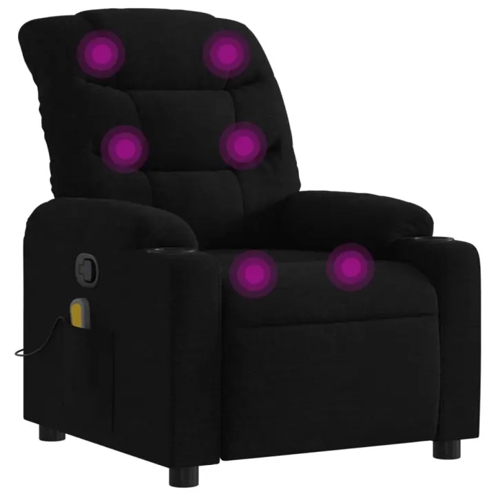 vidaXL Sillón de masaje reclinable de tela Gris claro, Gris oscuro, Negro Sillon Dormitorio Sillon Comodos Silla Relax Sillón Sofá - 1
