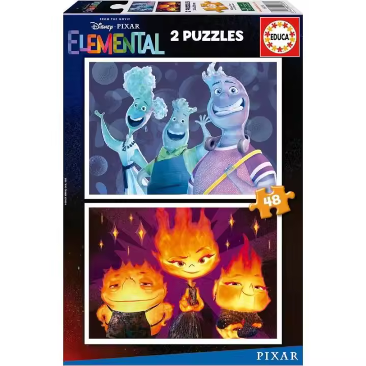PUZZLE 2X48 PIEZAS ELEMENTAL PIXAR DE EDUCA - 1