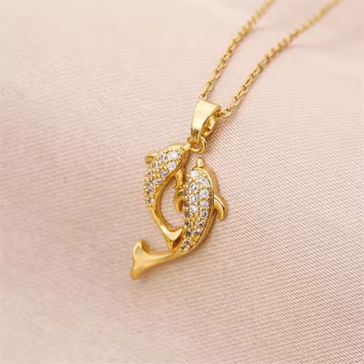 Colgante De Zirconia Micro Cobre Con Cadena De Acero Inoxidable Lujo Versátil Collarnea Para Mujer Joyería De Moda - 1