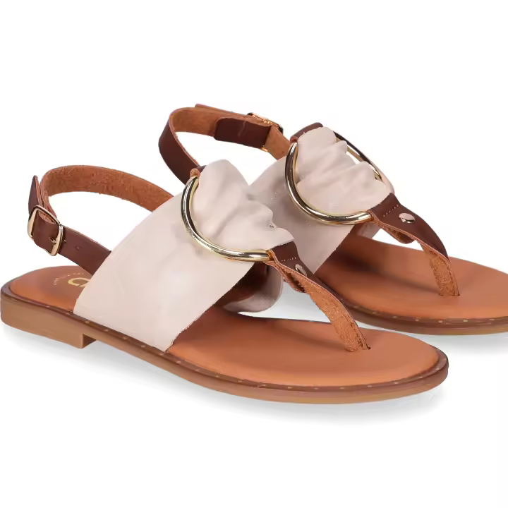 Chika10 Leather MUSAKA 07 Sandalias Planas Platino/Lg.Gold - 1