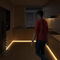 Tira De LED COB Con Sensor De Movimiento PIR Luz Neón Silicona Impermeable 5V Para Cocina Armario Cama Noche Lámparas - details 8