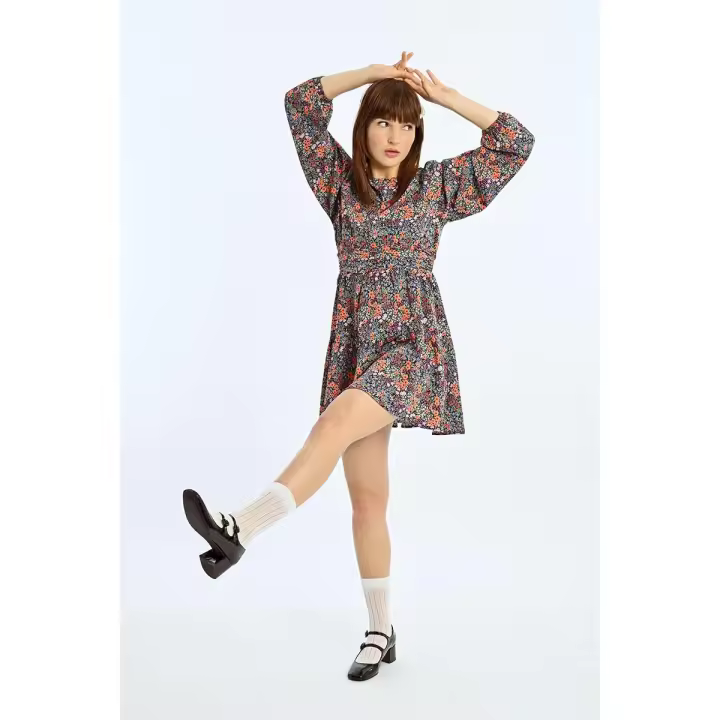LILI SIDONIO LAL473ACN VESTIDO CORTO DE MANGA LARGA CON ESTAMPADO - 1