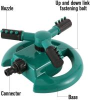 Automatic Lawn Sprinkler 360°Rotating 3 Arm Garden Sprinkler Water Sprinkler 12 Nozzles Watering System - details 1