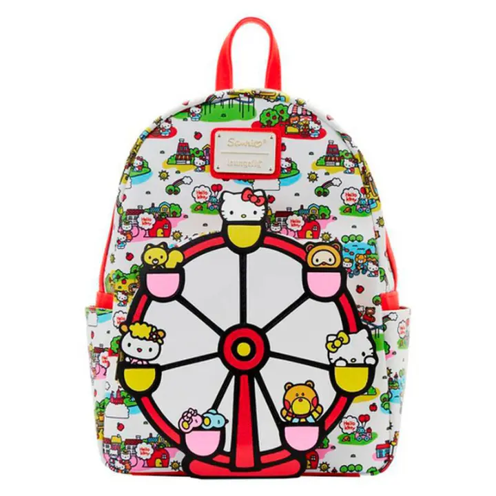 Mochila Hello Kitty Loungefly 26cm. Mochila ergonómica con amplio espacio. Diseño resistente y versátil para llevar tus pertenencias con estilo. - 1