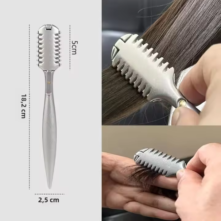 Afeitadora Manual De Cincel Para Barbero Doble Lado Herramienta De Corte De Cabello Para Salon De Belleza Cuchillo Portador De Acero De Aleación De Zinc - 1