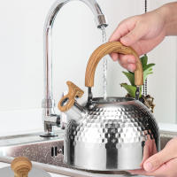 Cacerola De Té Con Mango Antideslizante Y Anti-oxígeno 3/2L Whistling Teapot De Acero Inoxidable Para Estufa De Acero Inoxidable - details 5