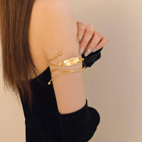 Pulseras De Brazo Superior De Hojas Y Flores De Metal Ajustables Para Mujer Joyería De Mano Accesorios De Regalo Con Salida Hollow out - details 7
