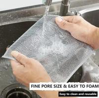 10pcs Paño De Limpieza Mágico Con Alambre De Plata Esponja Integrada Microfibra Gruesa Para Cocina Ropa De Limpieza De Acero - details 3
