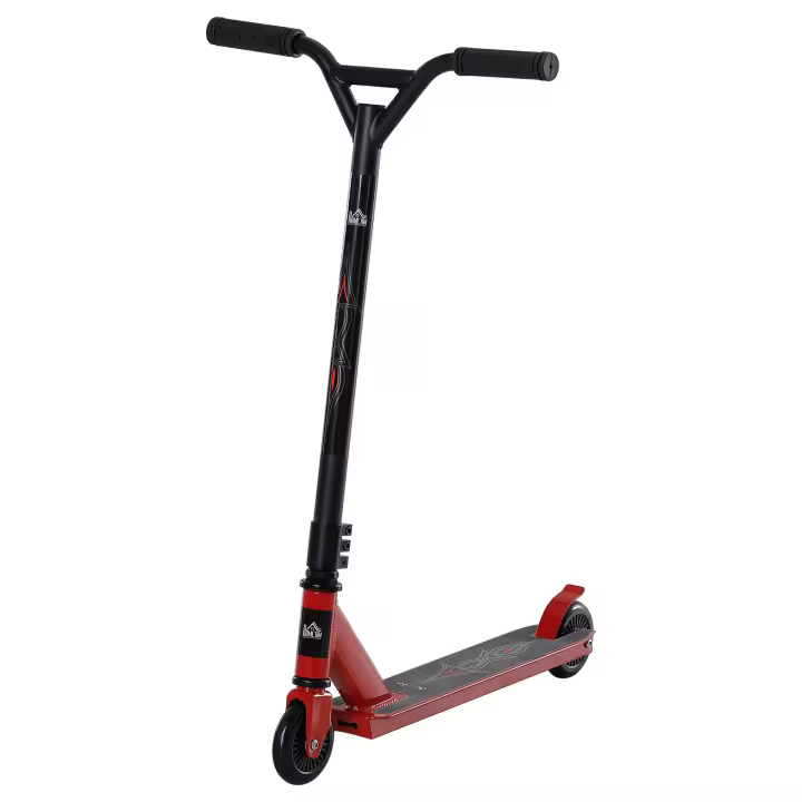 HOMCOM Pro Stunt Scooter, Patinete, Trucos Freestyle, con Ruedas de PU de 100 mm, para Niños y Adultos, Aluminio, Negro - 1