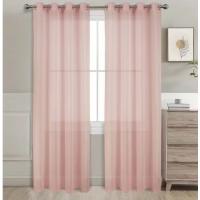 Cortina Transparente 2 Hojas Cortina Translucida de Dormitorio Moderno 8 Ojales Color Puro Visillo Decorativo para Ventana Salón Cuarto Dormitorio Comedor Cocina Oficina 140x220cm 7915 - details 3