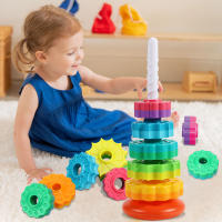 Nuevos Juegos Educativos Para Niños Torre De Pila Sensory Infantil Giratorio Arcoíris Juego De Habilidades Regalos Para Niños - details 3