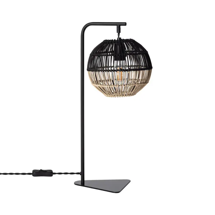 Ledkia Lámpara de Mesa de Ratán Kithnos Negro - 1