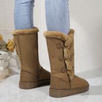 Botas De Nieve Clásicas De Peluche Para Mujer Botines De Piel De Oveja Calientes Invierno Nuevo 2024 Botines De Almohadilla De Poliuretano Suela De Madera Botas De Rodilla Alto Material De Suela De Terciopelo - details 9