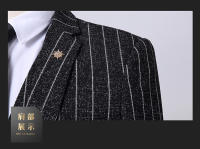 Traje De Tres Piezas Para Hombre Con Rayas Y Cuadros Chaqueta Con Cuello En V Pantalones Elegantes Para Ocasiones Casuales Y De Negocios - details 28