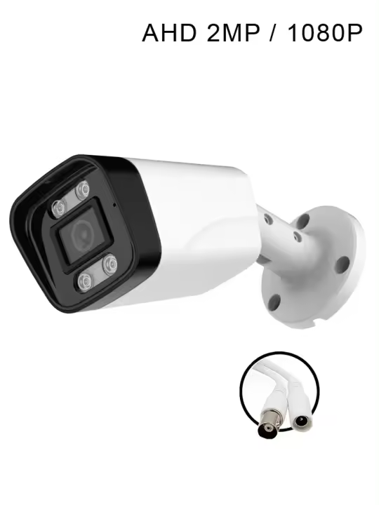 Cámara De Seguridad 4K 8MP AHD 5MP 2MP CCTV Visión Nocturna En Color IP65 Impermeable Para Exterior Con Visión Nocturna En Color Cámara De Bala Blanco - 1
