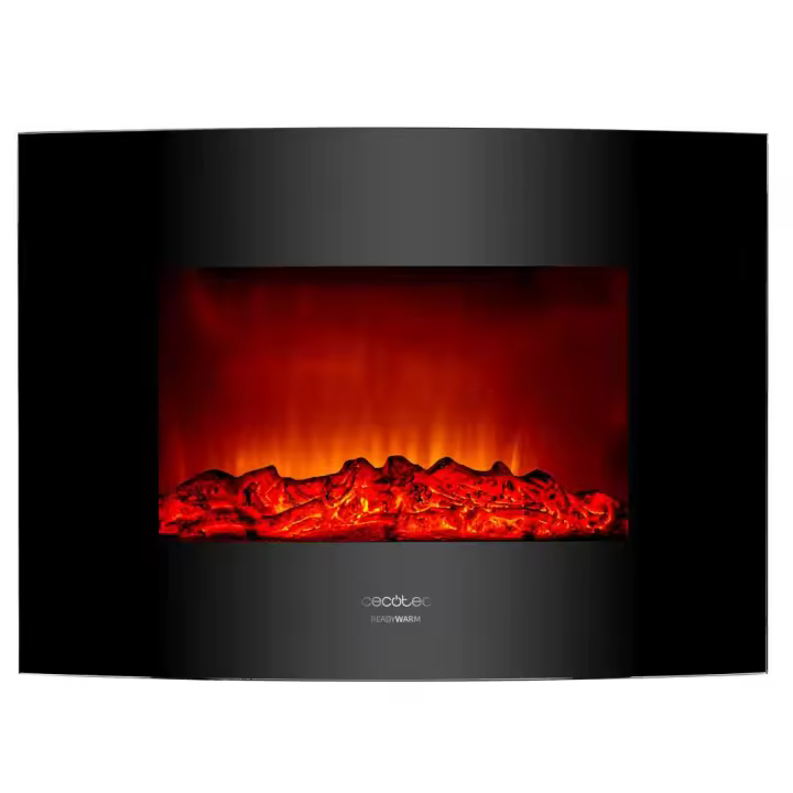 Ready Warm 2200 Curved Flames Chimenea eléctrica decorativa de 22” con máxima potencia de 2000 W. Dos intensidades 1000 W y 2000 W. Mando a distancia. Panel curvo de cristal templado. Llama independiente y ajustable. Temporizador semanal. Sensor de puerta - 1